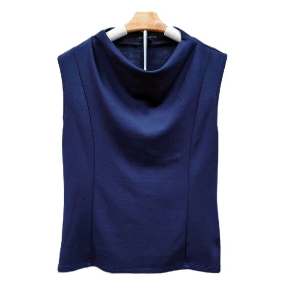 Banana Republic Sophisted Navy Blue Top Sleevless Blouse Tailored Fit Office LRG - Picture 1 of 7